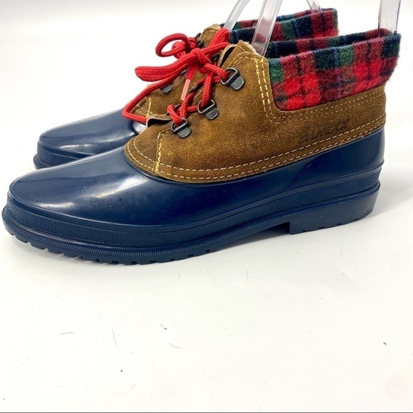 Vintage Dannex Canadian flannel lined suede rubber duck boots 9 - Picture 1 of 9